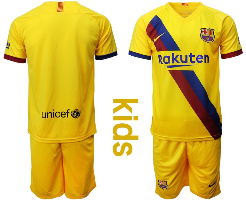 Youth 2019-2020 club Barcelona away yellow Soccer Jerseys->->Soccer Club Jersey